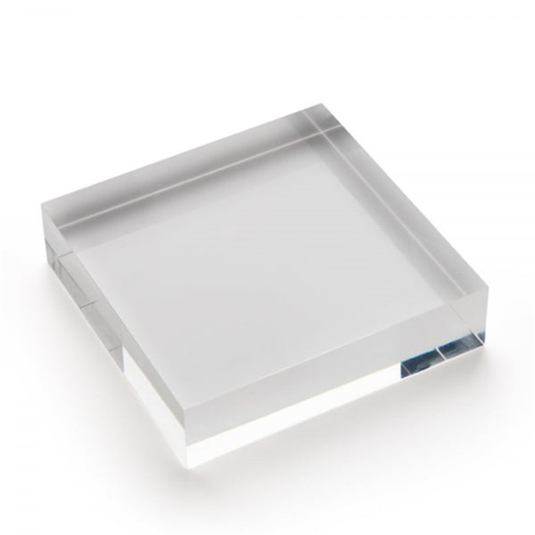 100 x 100mm Clear Acrylic Square Display Block Polished Acrylic Cube Holder Base